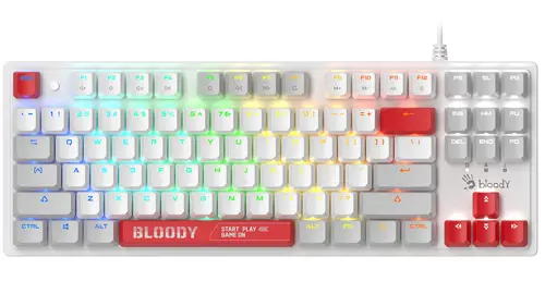 Bloody S310N RGB BLMS Mechanical Gaming Keyboard - BLMS Red Plus Switch - Energy White