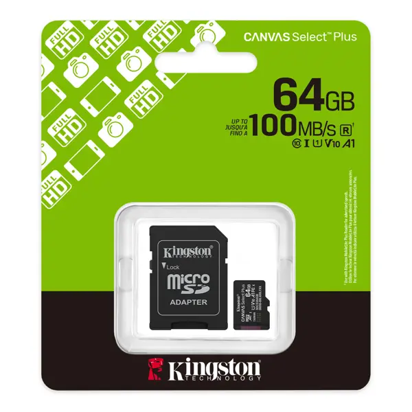 Kingston 64GB Canvas Select Plus microSD Memory Card