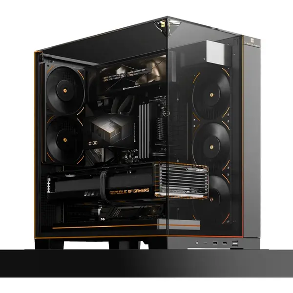 Thermalright A70 Vision ATX Gaming Case, 9.16-inch LCD Display, Panoramic Glass Panel, Type-C 3.0 Port - Black
