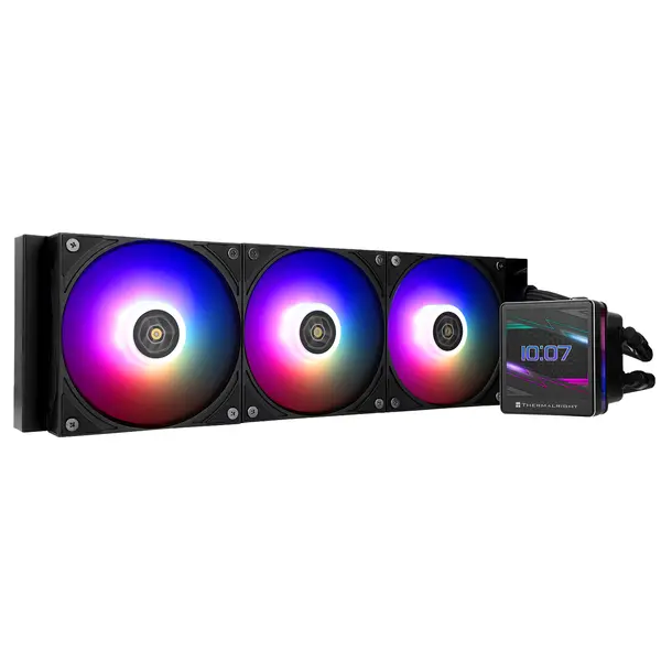 Thermalright Grand Vision 360 ARGB AIO 360mm Liquid CPU Cooler, 3.4-Inch IPS LCD Screen with 480x480 Resolution, Upto 6400 RPM Pump Rated Speed - Black