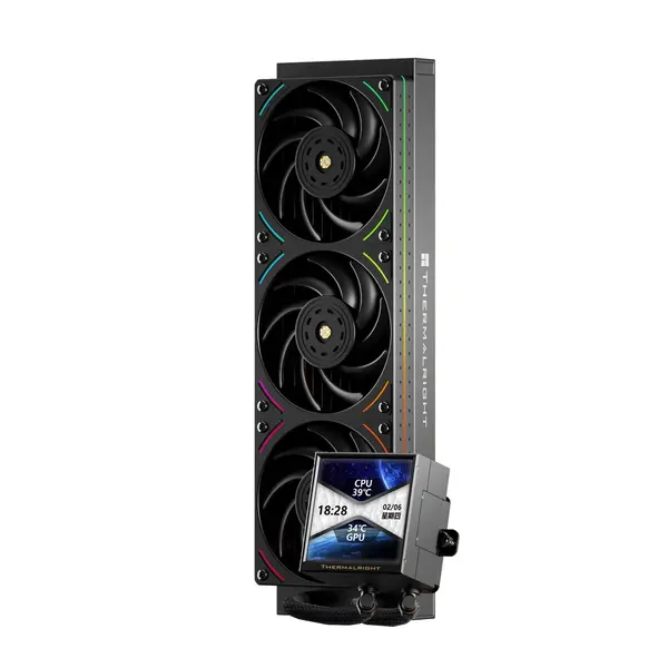 Thermalright Peerless Vision 360 UB ARGB AIO 360mm Liquid CPU Cooler, 3.95’’IPS LCD Screen with 480x480 Resolution - Black