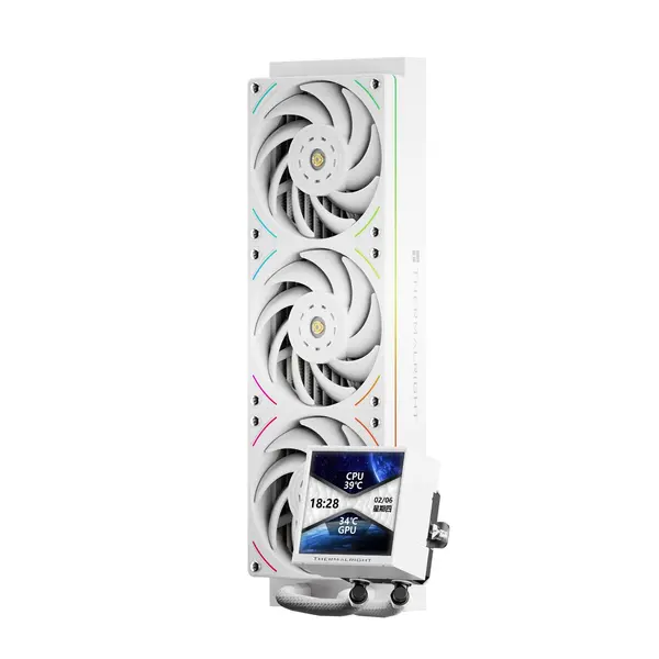 Thermalright Peerless Vision 360 UB ARGB AIO 360mm Liquid CPU Cooler, 3.95’’IPS LCD Screen with 480x480 Resolution - White