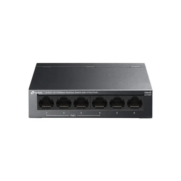 TP-Link LS106P 6-Port 10/100Mbps Desktop Switch with 4-Port PoE+