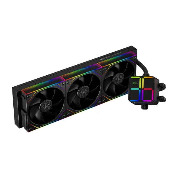 Thermalright Magic Qube 360 ARGB AIO 360mm Liquid CPU Cooler, Temperature Controlled Color Changing Digital Screen - Black 