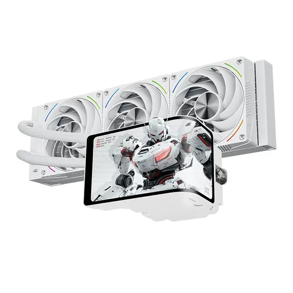 Thermalright Wonder Vision 360 Turbo ARGB AIO 360mm Liquid CPU Cooler, 6.67-inch Magnetic Curved Screen with 2400x1080 Resolution, Upto 6400 RPM Pump & 3000 RPM Fan Speed - White