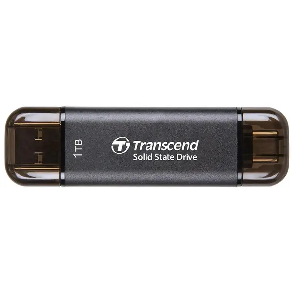 Transcend 1TB ESD310 Dual Portable SSD, Speeds Up to 1050MB/s, USB-A+C, Thumb Drive, Secure One-Time Password