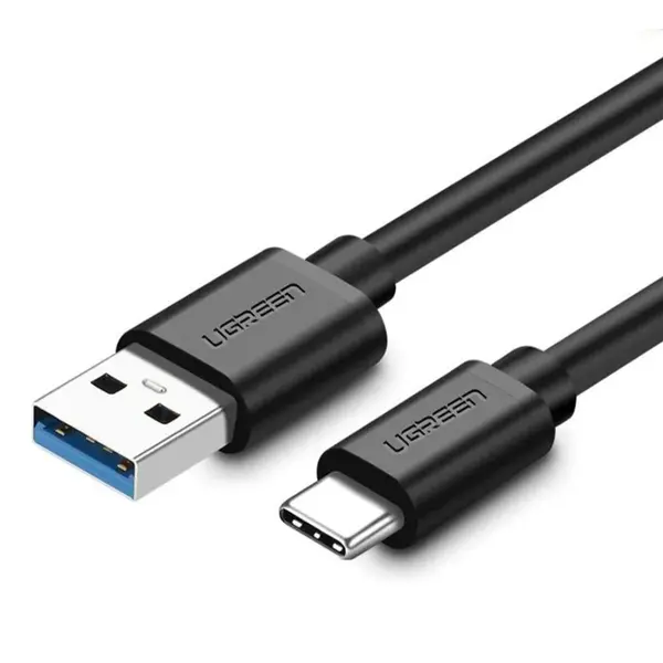 UGREEN 20883 USB 3.0 A Male to Type C Male Cable, Nickel Plating 1.5M, 5Gbps SuperSpeed Data Sync Cord & 3A/15W Intelligent Power Delivery for Laptops (Black)