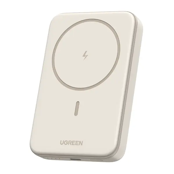 UGREEN 10000mAh 20W Magnetic Wireless Power Bank, Skin-friendly & Slim, Temperature-Controlled Charging, Beige