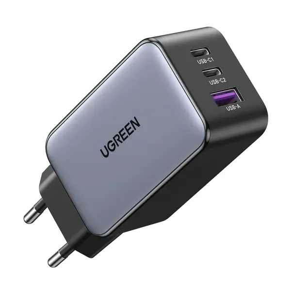 UGREEN 10335 Nexode 65W USB C GaN Charger-3 Ports Wall Charger, GaN II Technology, Intelligent Power Distribution