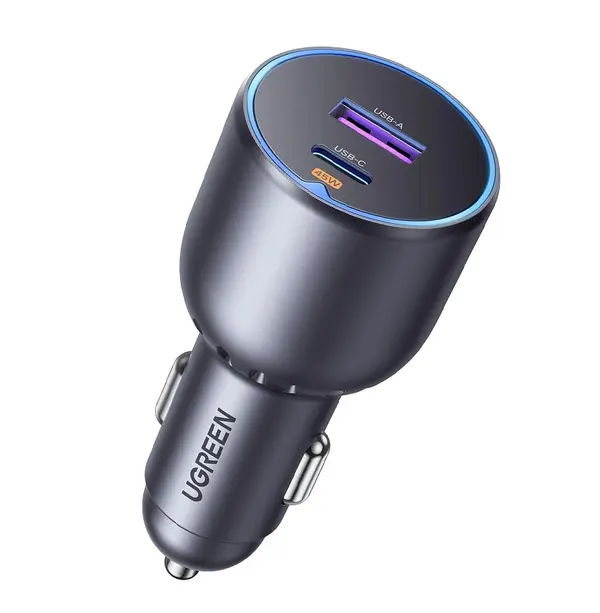 UGREEN 35023 63W 2-Port Fast Car Charger, 63W USB-C and USB-A, 45W PD Super Fast Charging 2.0