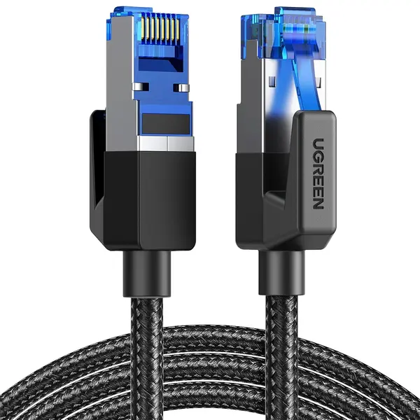 UGREEN 80431 CAT 8 Ethernet Cable 2m, High Speed Shielded Round Braided 40Gbps 2000Mhz Network Cord