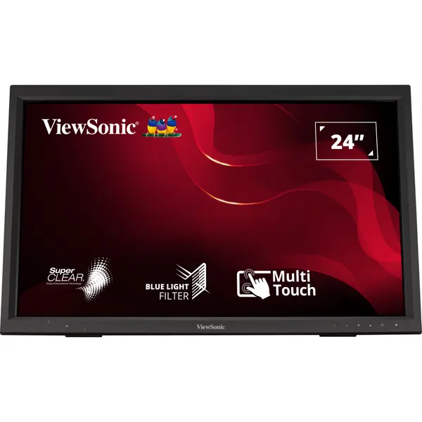 ViewSonic TD2423 24 Inch 1080p Touch Screen Monitor, 10-Point, USB Hub IR Touch, HDMI, DisplayPort, VGA, USB Hub, Eye Care, Anti Glare, Dual Speakers, Tilt