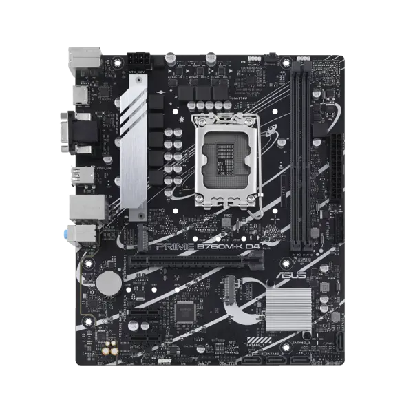 ASUS Prime B760M-K D4 Intel® B760 mATX Motherboard, PCIe 4.0, Two PCIe 4.0 M.2 Slots, DDR4, Realtek 2.5Gb Ethernet