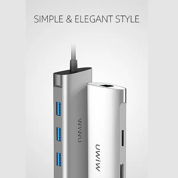 WiWu 6 in 1 (631STR) Type-C Hub - Silver