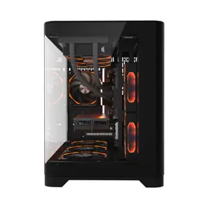1st Player UView UV6 Fish Tank Micro-ATX PC Gaming Case  – Black