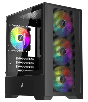 1st Player Go2 RGB Micro-ATX Gaming PC Case - Black