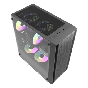 DarkFlash DK353 Mid-Tower ATX Gaming Case, 4x ARGB Fans Installed - Black