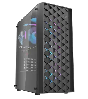 DarkFlash DK351 Mid-Tower ATX Gaming PC Case, 4x ARGB Fans Installed - Black
