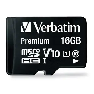 Verbatim 16GB Premium microSDHC Memory Card with Adapter, UHS-I, V10, U1, Class 10