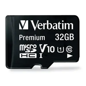 Verbatim 32GB Premium microSDHC Memory Card with Adapter, UHS-I, V10, U1, Class 10