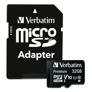 Verbatim 32GB Premium microSDHC Memory Card with Adapter, UHS-I, V10, U1, Class 10