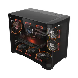1st Player UView UV6 Fish Tank Micro-ATX PC Gaming Case  – Black