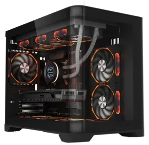 1st Player UView UV6 Fish Tank Micro-ATX PC Gaming Case  – Black