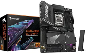 Gigabyte X870 AORUS ELITE WIFI7 AMD AM5 LGA 1718 Motherboard, ATX, DDR5, 4X M.2, PCIe 5.0, USB4, WIFI7, 2.5GbE LAN, EZ-Latch