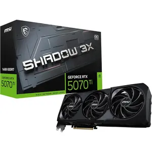 MSI GeForce RTX 5070 Ti 16G Shadow 3X OC Graphics Card — 16GB GDDR7, 28Gbps/256-bit, PCIe 5, HDMI 2.1b, DisplayPort 2.1b