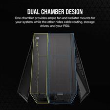 Corsair 2500D Tempered Glass Dual Chamber Case - Black 