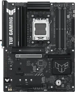 ASUS TUF GAMING B850-E WIFI AMD AM5 B850 ATX motherboard, DDR5, PCIe 5.0 Ready, M.2 slots x3, Wi-Fi 6E, 2.5Gb Ethernet, USB 20Gbps Type-C, USB 10Gbps Type-C, BIOS FlashBack, AuraSync