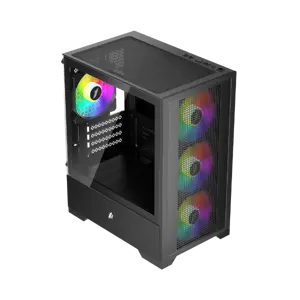1st Player Go2 RGB Micro-ATX Gaming PC Case - Black