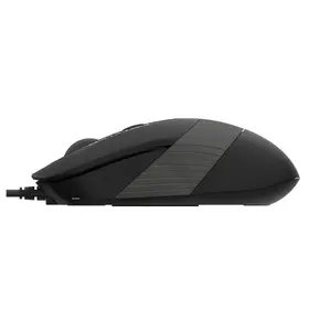 A4Tech FM10S Optical Mouse | Anti-Slippery Side, Adjustable 1600 DPI, Silent Clicks - Black