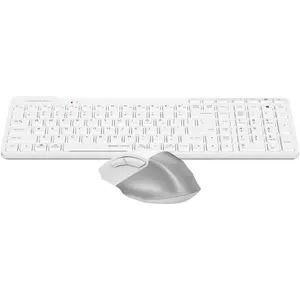 A4Tech Fstyler FB2800C Air2 Bluetooth & Wireless Keyboard & Mouse Combo | Type-C Rechargeable, Dual Mode, Silent Click - White