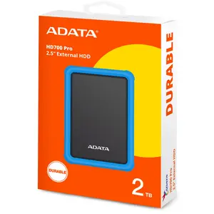 ADATA HD700 Pro 2TB External Hard Drive | 1.22m Military-Grade Shockproof Protection, Water & Dust Resistance - Blue