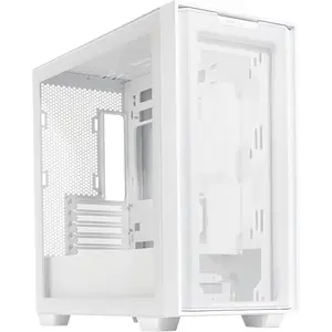 ASUS A21 Micro-ATX Case, 360mm Radiator Support, Porous Front-Panel Mesh - White Edition