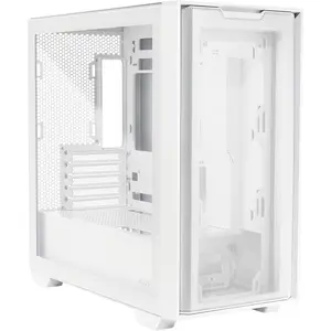 ASUS A21 Micro-ATX Case, 360mm Radiator Support, Porous Front-Panel Mesh - White Edition