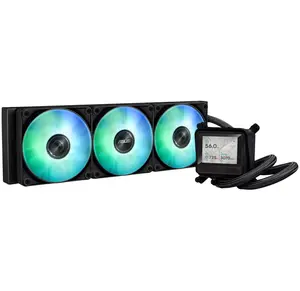ASUS AYW Gaming LC 360 ARGB LCD AIO CPU Liquid Cooler | Advanced Cooling Performance, Vivid 2.4” IPS Screen, Pre-Installed ARGB Fans and Aura Lighting - Black