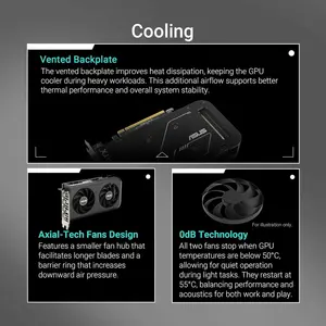 ASUS Dual GeForce RTX 5050 8GB GDDR6 Graphics Card, PCIe 5.0, 8GB GDDR6, DLSS 4, HDMI 2.1b, DisplayPort 2.1b, 2-Slot, Axial-tech Fan Design, 0dB Technology, Dual BIOS