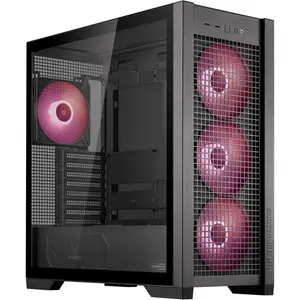 ASUS TUF Gaming GT302 ARGB ATX Mid-Tower PC Case, 4x140mm ARGB Fans, Interchangeable Tempered Glass or Mesh Side Panels - Black