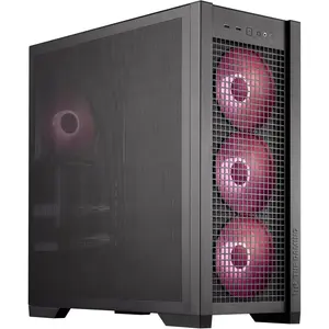 ASUS TUF Gaming GT302 ARGB ATX Mid-Tower PC Case, 4x140mm ARGB Fans, Interchangeable Tempered Glass or Mesh Side Panels - Black