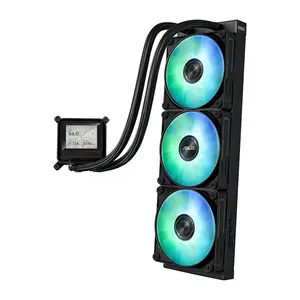 ASUS MAX Gaming LC ARGB LCD 360mm Liquid CPU Cooler | 360mm Aluminum Radiator, Pre-Installed & Daisy-Chainable ARGB Fans, Copper Micro-Channel Cold Plate, 2.4" Full Color IPS LCD