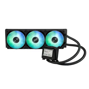 ASUS MAX Gaming LC ARGB LCD 360mm Liquid CPU Cooler | 360mm Aluminum Radiator, Pre-Installed & Daisy-Chainable ARGB Fans, Copper Micro-Channel Cold Plate, 2.4" Full Color IPS LCD