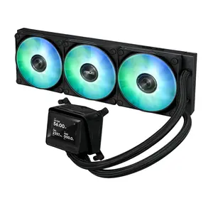 ASUS MAX Gaming LC ARGB LCD 360mm Liquid CPU Cooler | 360mm Aluminum Radiator, Pre-Installed & Daisy-Chainable ARGB Fans, Copper Micro-Channel Cold Plate, 2.4" Full Color IPS LCD
