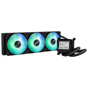 ASUS MAX Gaming LC ARGB LCD 360mm Liquid CPU Cooler | 360mm Aluminum Radiator, Pre-Installed & Daisy-Chainable ARGB Fans, Copper Micro-Channel Cold Plate, 2.4" Full Color IPS LCD