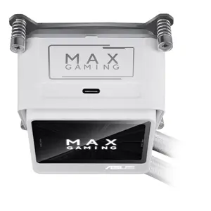 ASUS MAX Gaming LC 360 ARGB LCD White Edition 360mm Liquid CPU Cooler | 360mm Aluminum Radiator, Pre-Installed & Daisy-Chainable ARGB Fans, Copper Micro-Channel Cold Plate, 2.4" Full Color IPS LCD - White