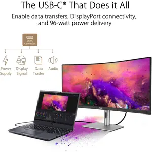ASUS ProArt Display PA34VCNV 34" IPS UWQHD Curved Professional Monitor – 3800R Curvature, 100% sRGB / Rec.709, Color Accuracy ΔE < 2, USB-C Docking PD 96W, RJ45, Ergonomic Stand