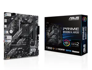 Asus Prime B550M-K ARGB AMD AM4 DDR4 MicroATX Motherboard | Dual M.2 Slots, PCIe 4.0, Realtek 1Gb Ethernet