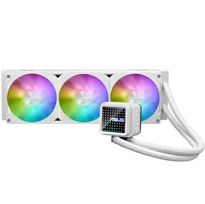 ASUS Prime LC 360 ARGB White Edition AIO Liquid CPU Cooler | 360 mm Aluminum Radiator, Copper CPU Plate Block Material, White