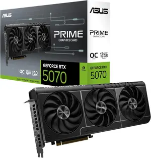 ASUS PRIME GeForce RTX 5070 12GB GDDR7 OC Edition Graphics Card, PCIe® 5.0, 12GB GDDR7, HDMI®/DP 2.1, 2.5-Slot, Axial-tech Fans, Dual BIOS
